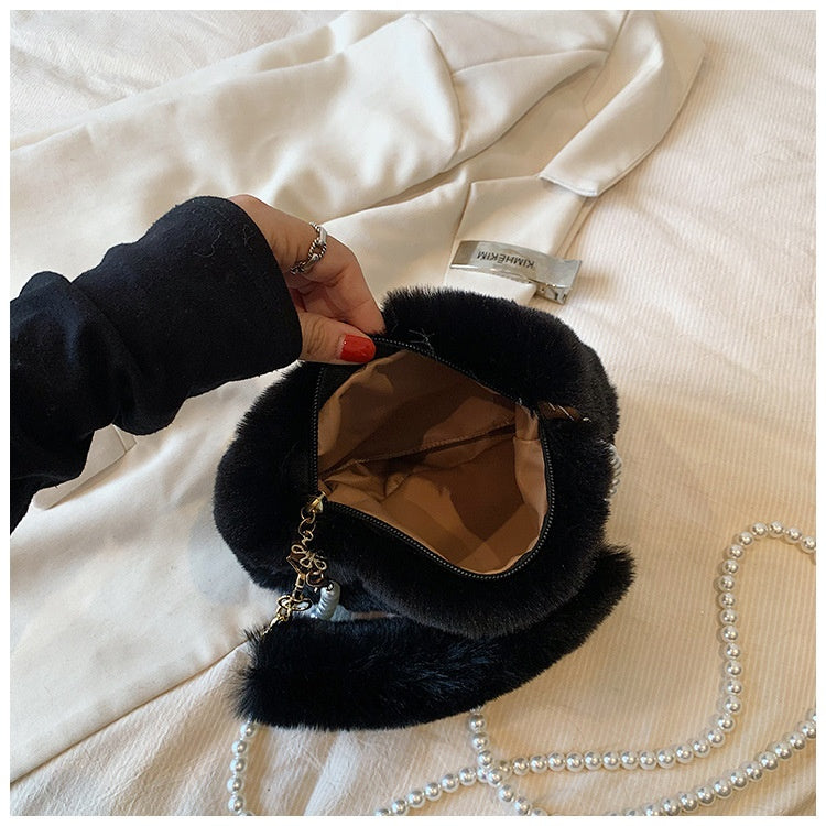 NGTG MINI Cute and Fluffy Pearl Handbag