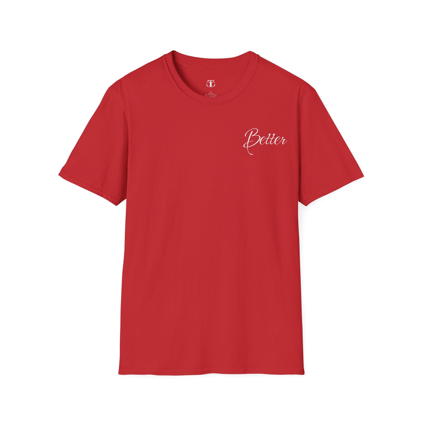 Buntes Valentinstag-T-Shirt für Paare mit KLEINEN Text „BETTER“