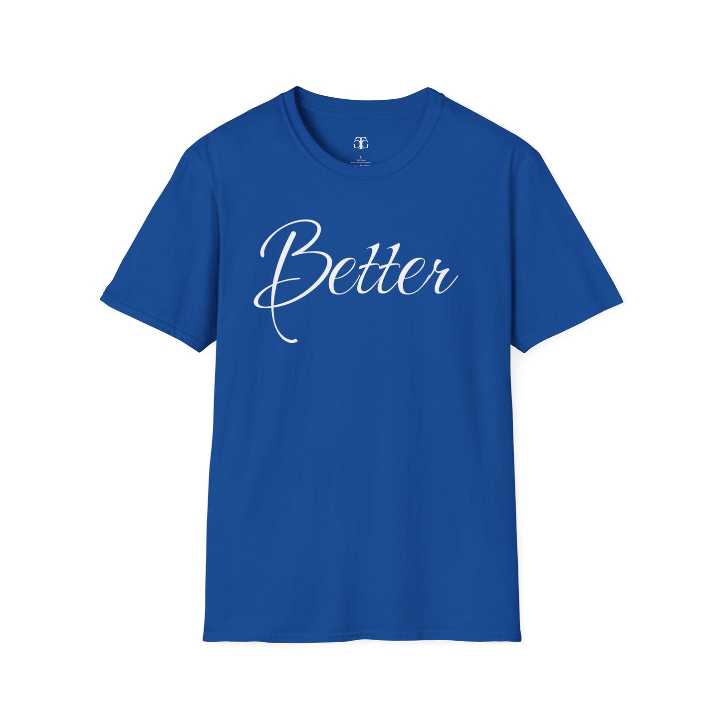 Farbenfrohes Valentinstag-T-Shirt für Paare mit großem Text „BETTER“