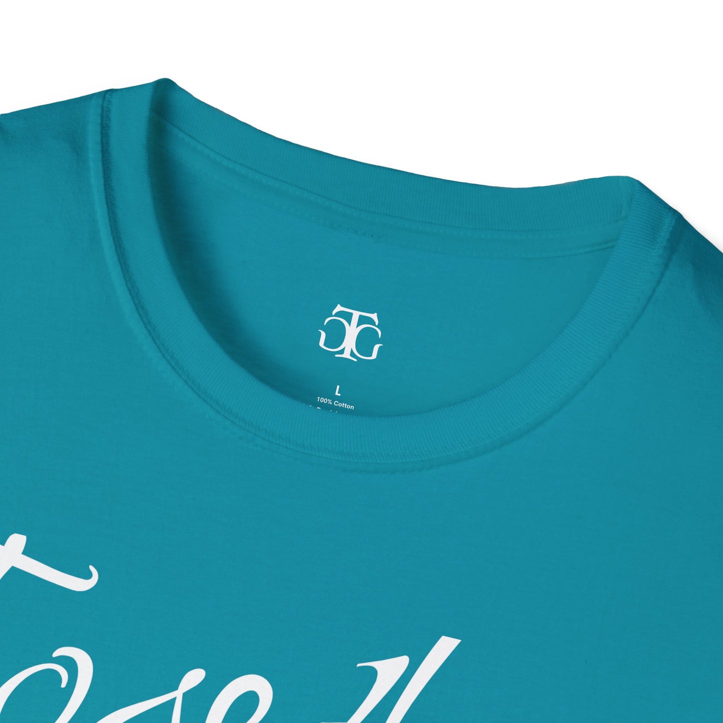 Farbenfrohes Valentinstag-T-Shirt für Paare mit großem Text „TOGETHER“