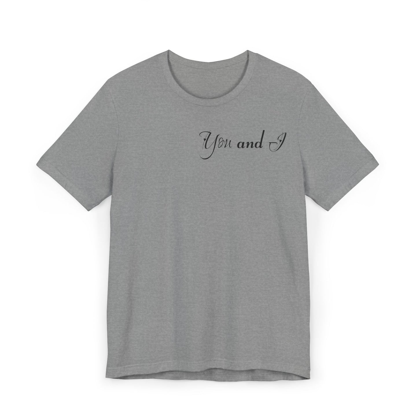Einfaches Valentinstag-T-Shirt für Paare mit KLEINEN Text „DU UND ICH“