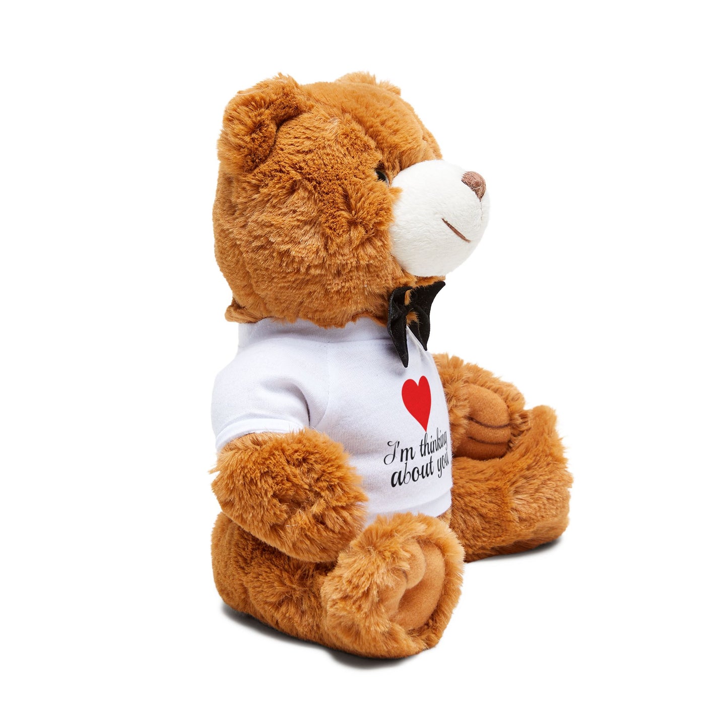 Hochwertiger Teddybär mit dem Text „Ich denke an dich“, Plüschgeschenk für die Freundin, Stofftier zum Valentinstag oder Jahrestag