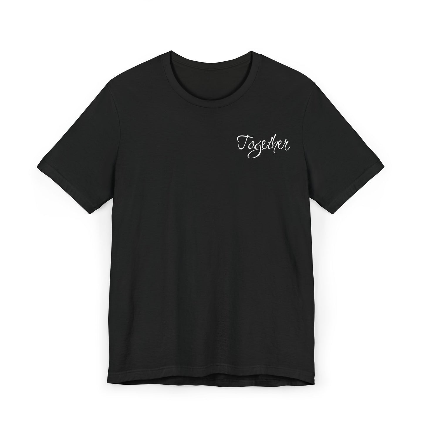 Basic Valentinstag T-Shirt für Paare mit KLEINEN Text „TOGETHER“