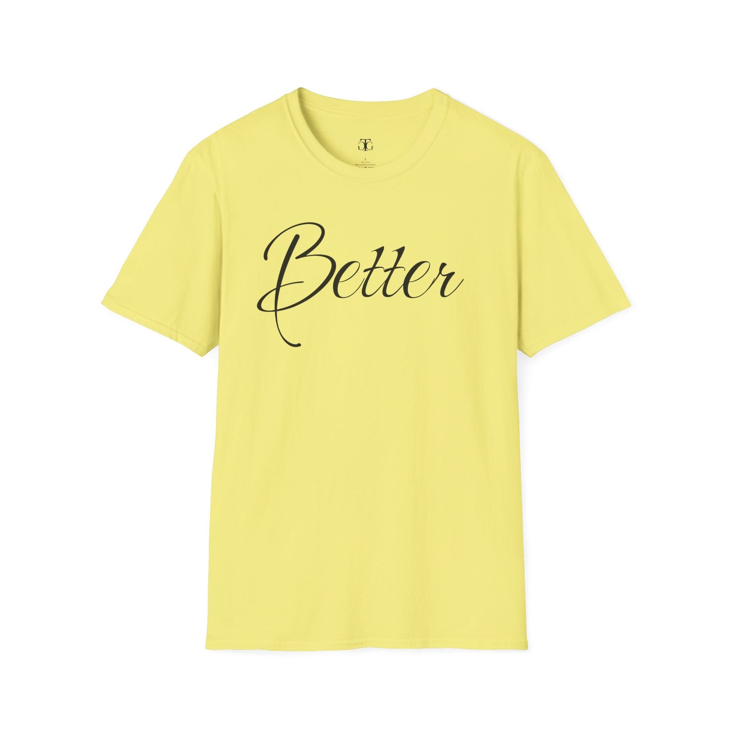 Farbenfrohes Valentinstag-T-Shirt für Paare mit großem Text „BETTER“