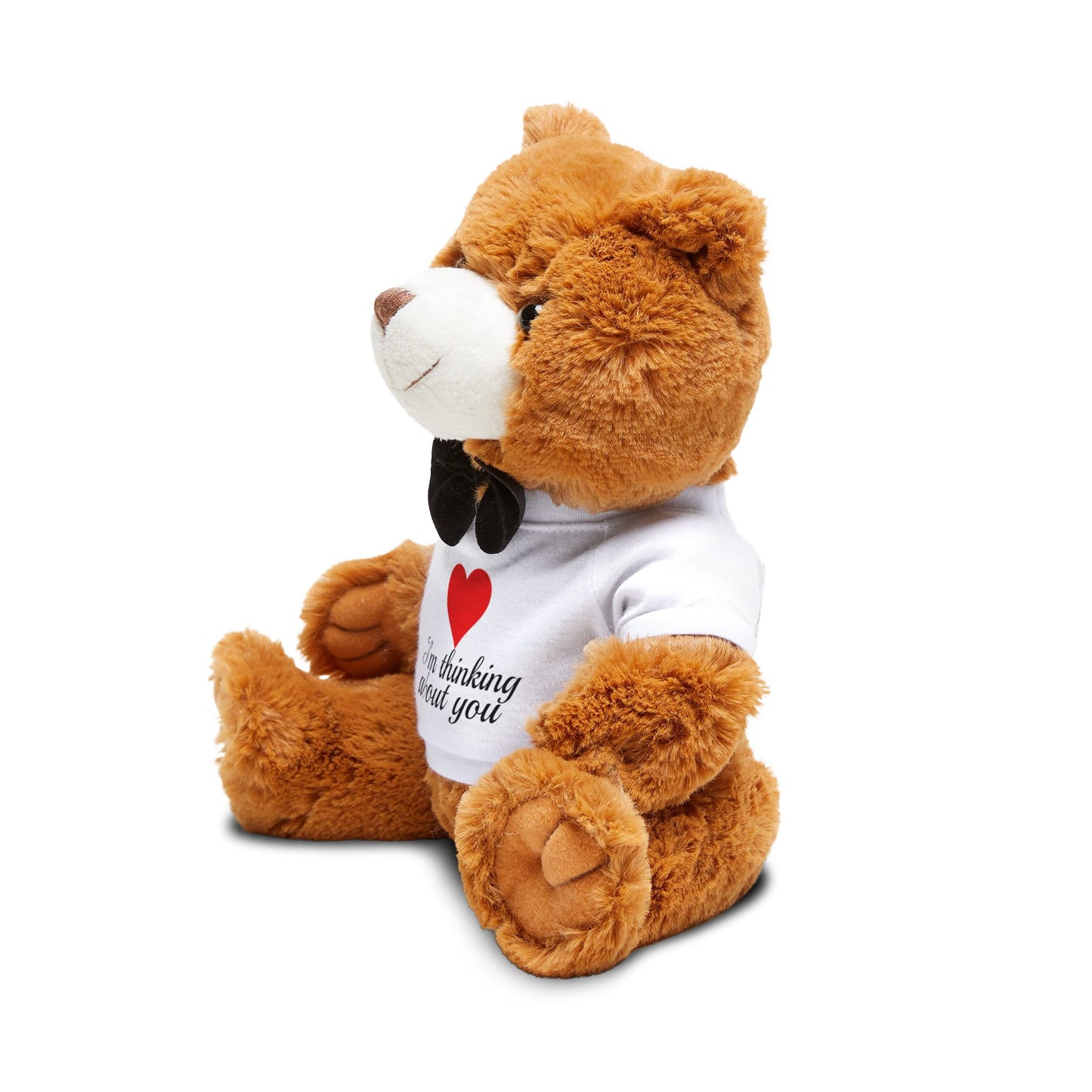 Hochwertiger Teddybär mit dem Text „Ich denke an dich“, Plüschgeschenk für die Freundin, Stofftier zum Valentinstag oder Jahrestag