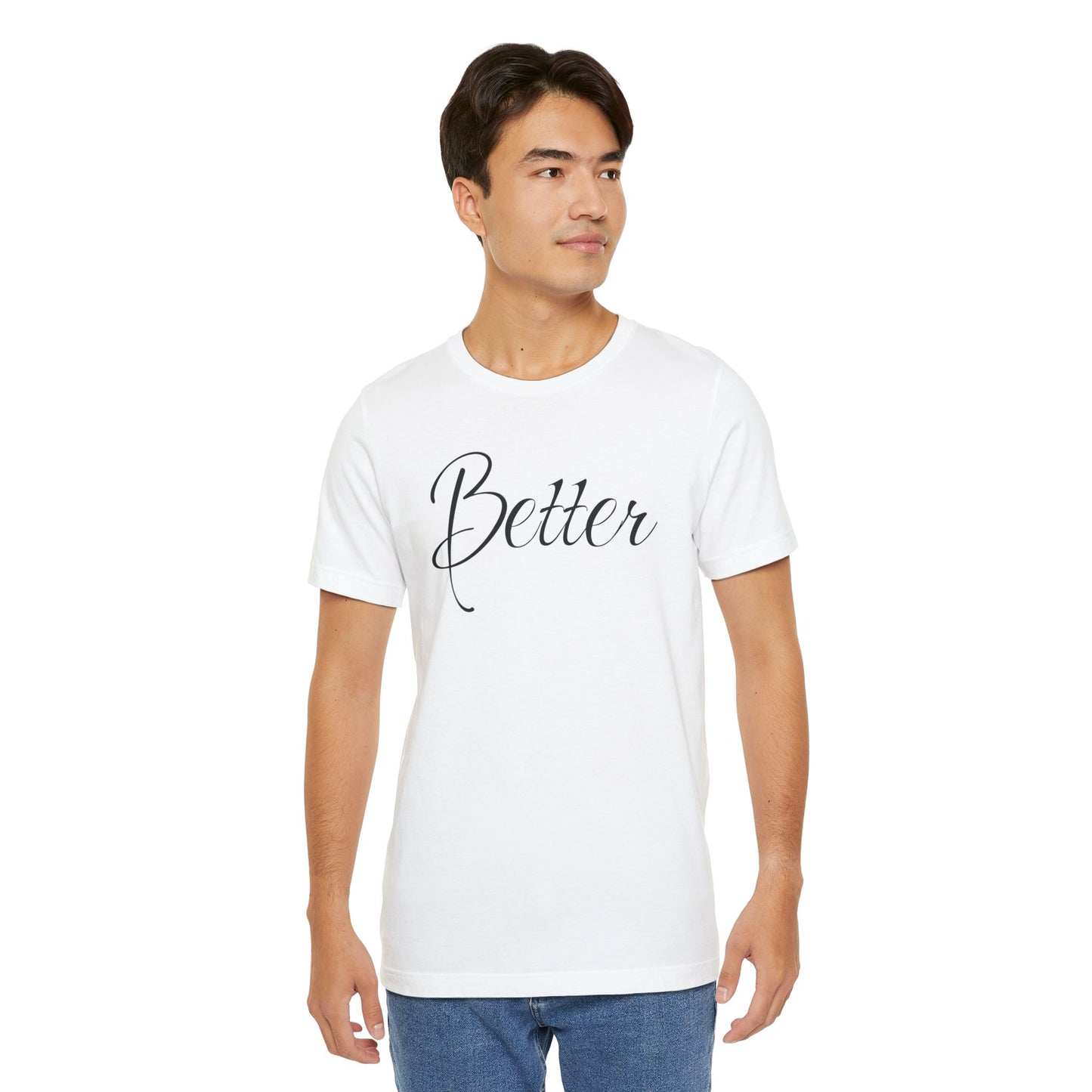 Basic-T-Shirt für Paare zum Valentinstag mit großem Text „BETTER“