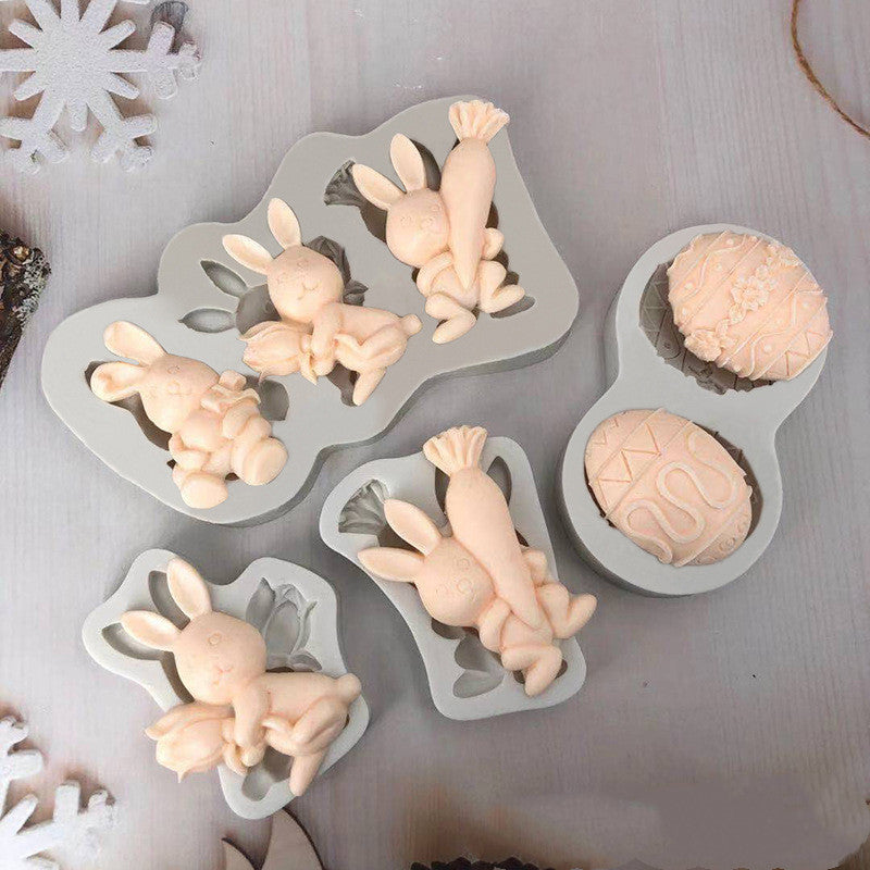 NGTG 3D Silicone Bunny Easter Eggs Baking Mold Cake Accessories
