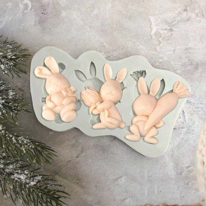 NGTG 3D Silicone Bunny Easter Eggs Baking Mold Cake Accessories
