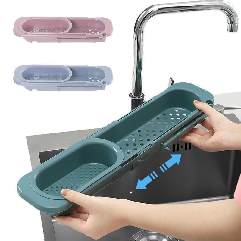 NGTG Adjustable Collapsible Sink Organizer Soap Drainer Smart Sponge Storage