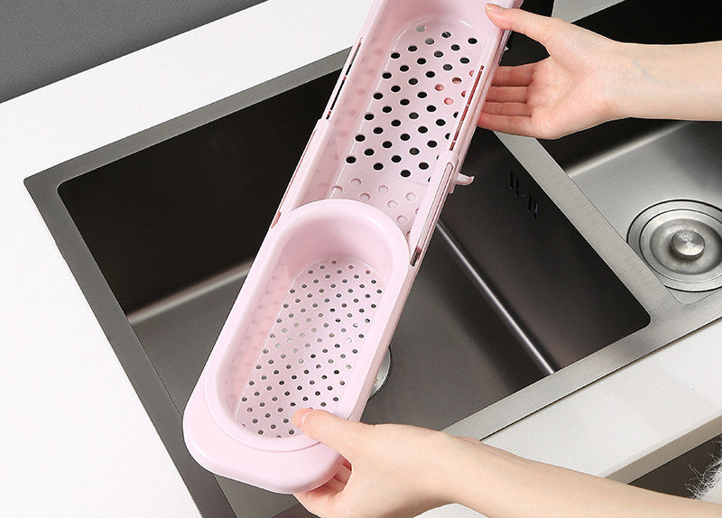 NGTG Adjustable Collapsible Sink Organizer Soap Drainer Smart Sponge Storage