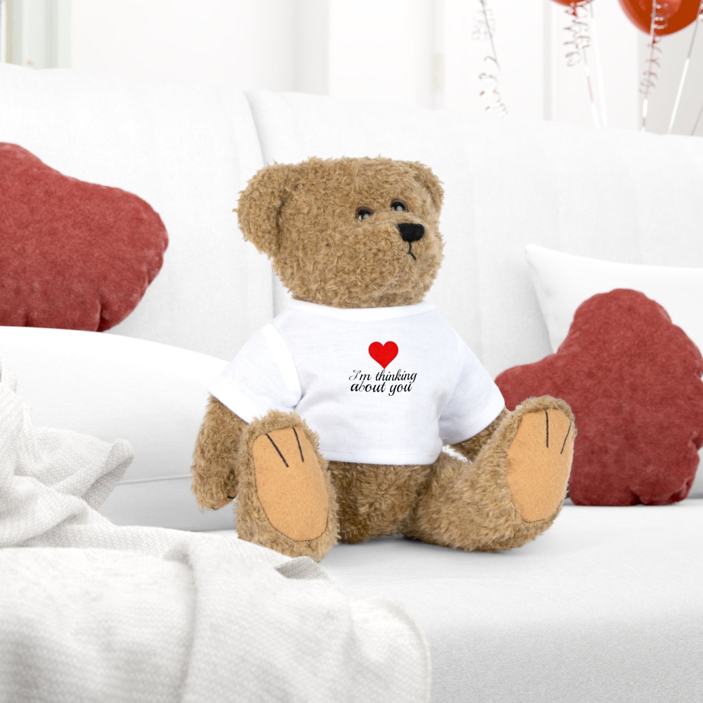Stuffed Toy "I'm Thinking About You" for Valentine's Day or Anniversary, Gift for Girlfriend, Plush Toy, Plushies