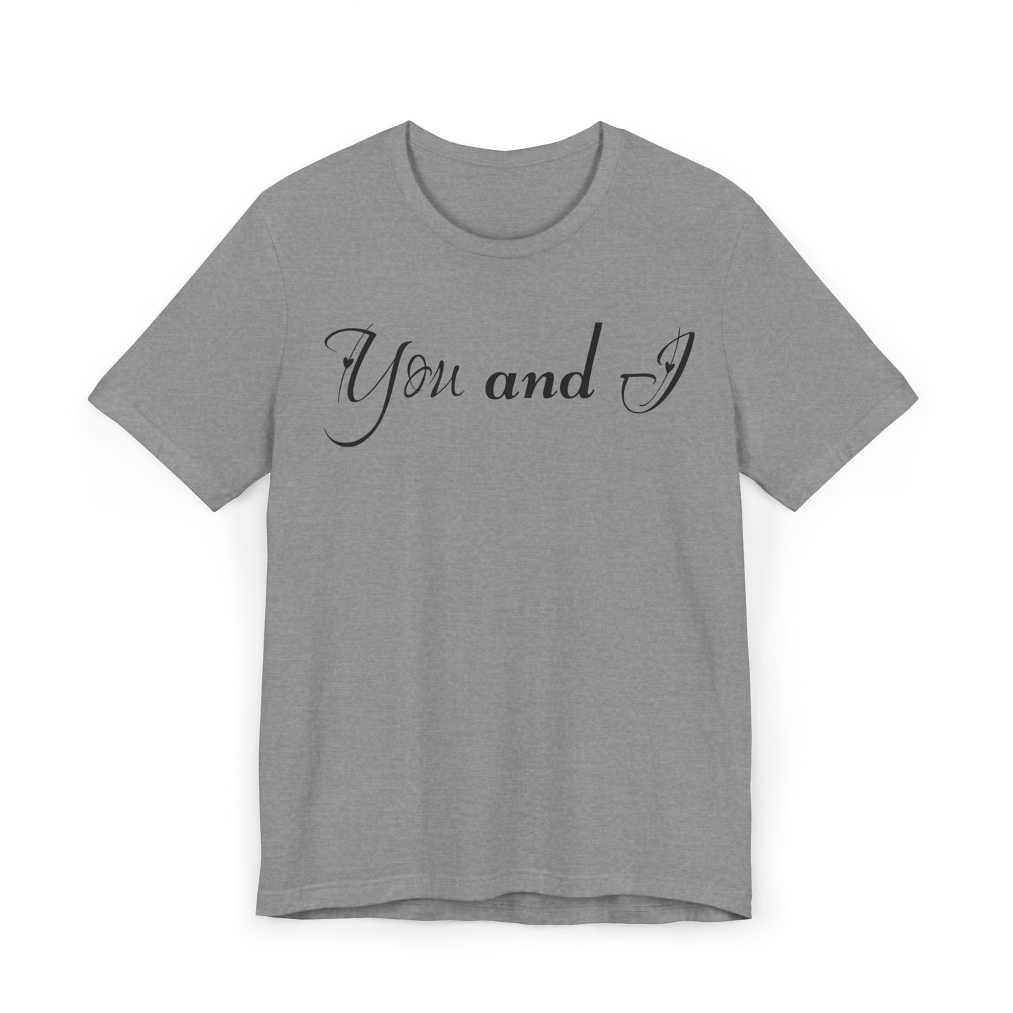 Einfaches Valentinstag-T-Shirt für Paare mit einem GROSSEN Text „DU UND ICH“