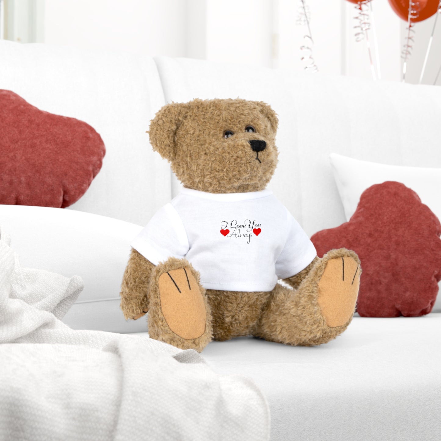 Plüschtier mit „I Love You Always“-T-Shirt zum Valentinstag