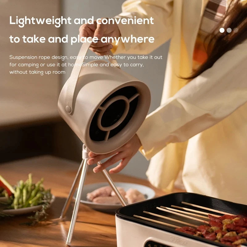 NGTG Portable Range Hood Exhaust Fan USB Charging Kitchen Gadget Small Spaces Backyard Barbecue BBQ Accessory, Detachable Replaceable Filter