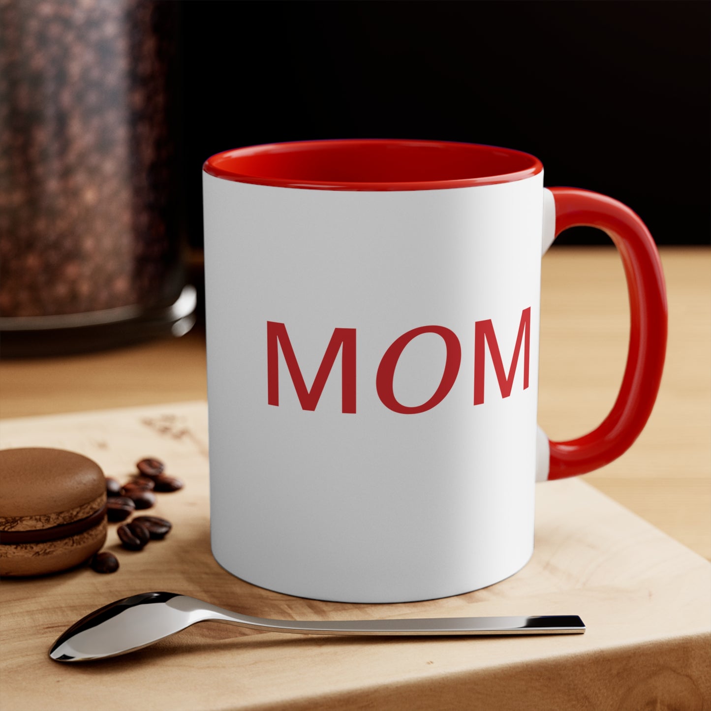Two-Tone Mom Mug, Elegant Red Mug for Mom