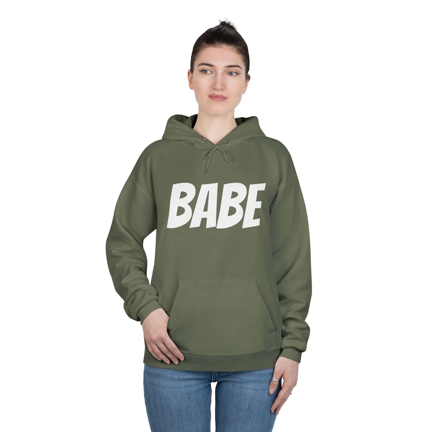 Damen Hoodie mit "BABE" Text Print
