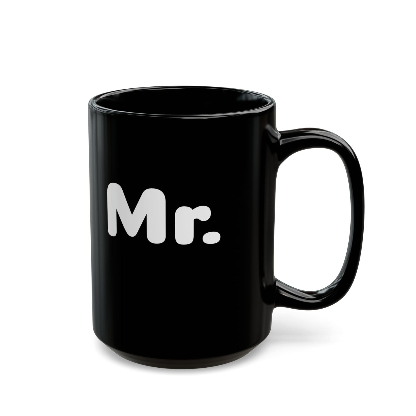 Minimalistischer schwarzer „Mr.“-Becher