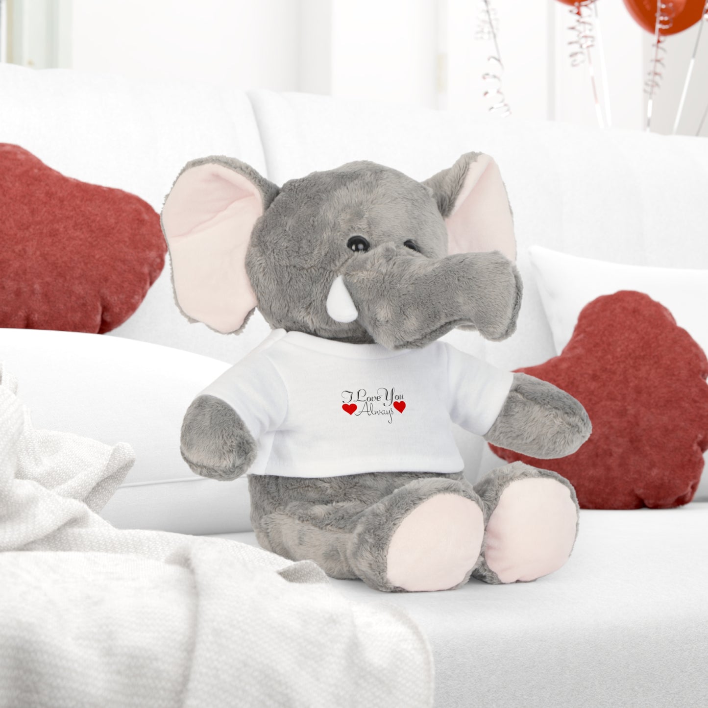 Plüschtier mit „I Love You Always“-T-Shirt zum Valentinstag