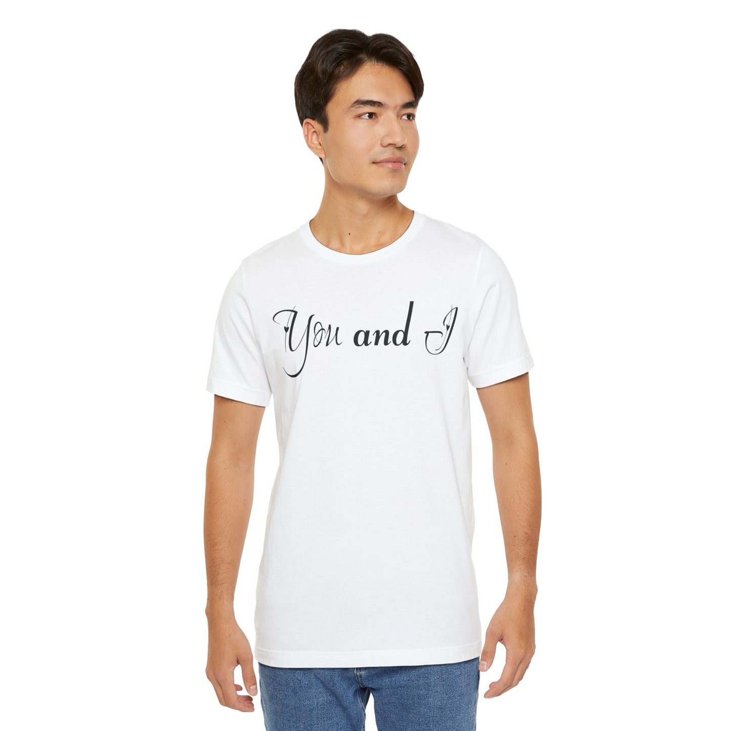 Einfaches Valentinstag-T-Shirt für Paare mit einem GROSSEN Text „DU UND ICH“