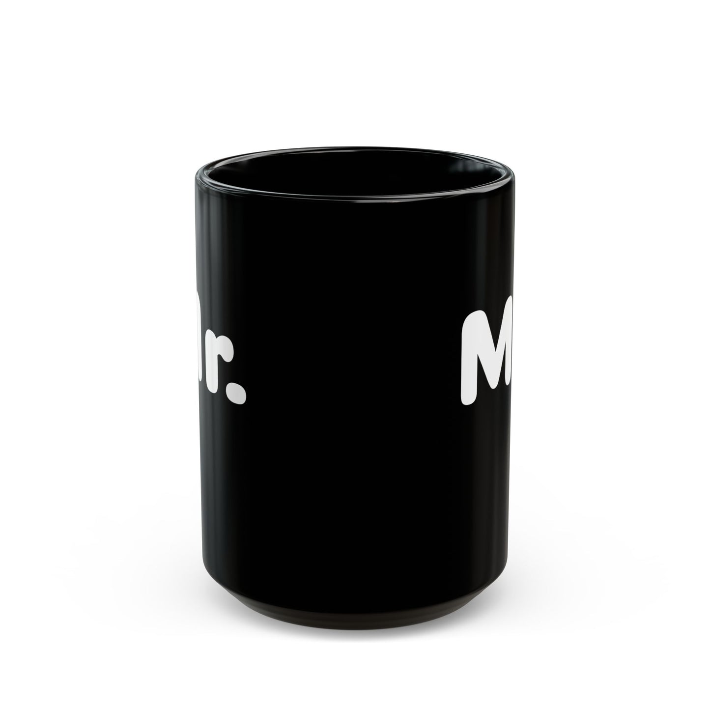 Minimalistischer schwarzer „Mr.“-Becher