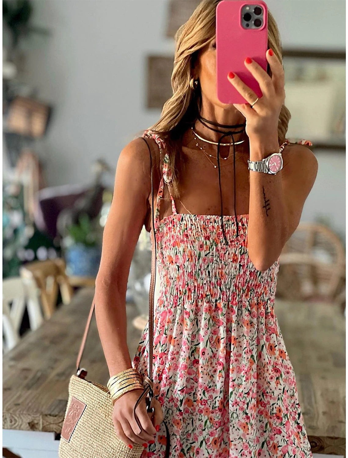 NGTG Ultimate Pink Floral Spring and Summer Maxi Dress