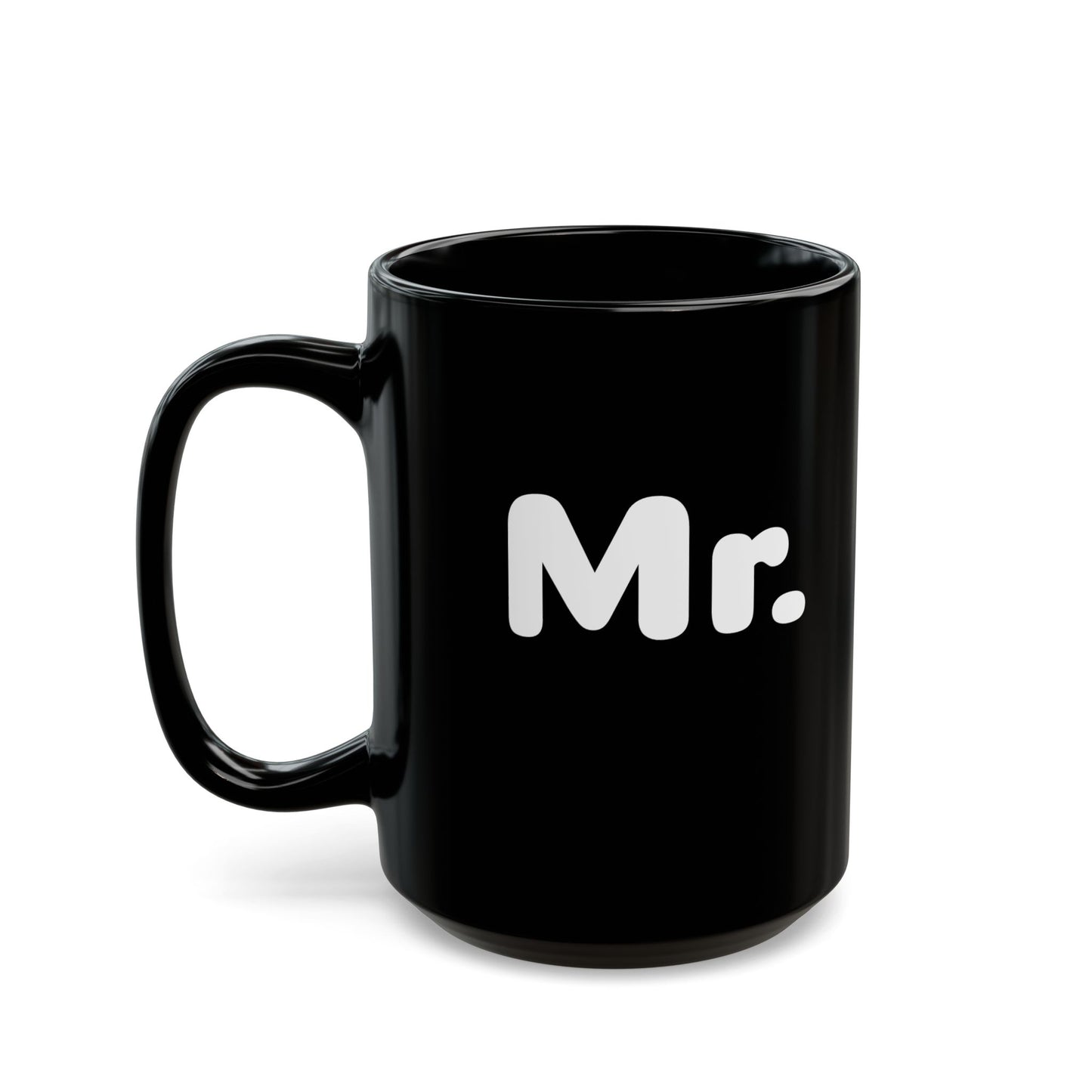Minimalistischer schwarzer „Mr.“-Becher