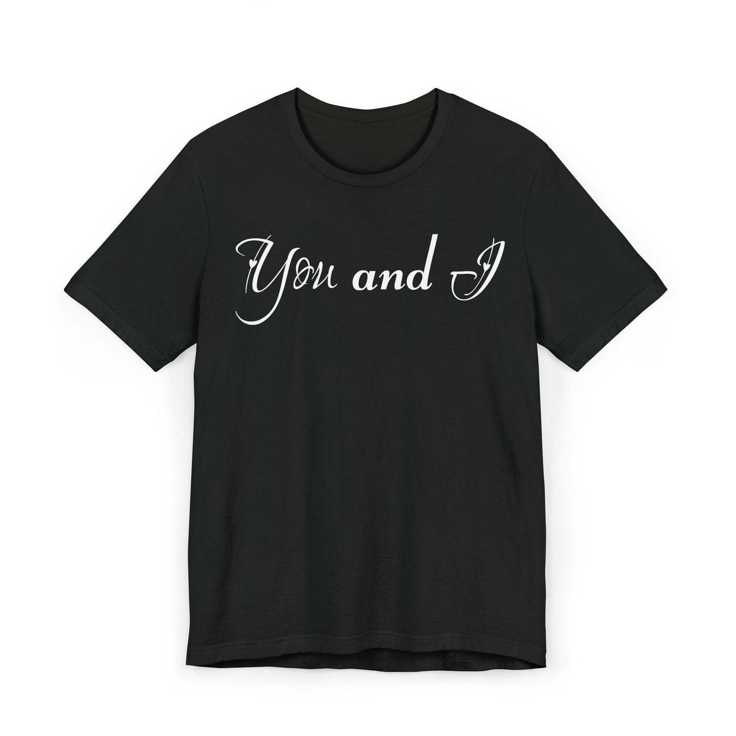 Einfaches Valentinstag-T-Shirt für Paare mit einem GROSSEN Text „DU UND ICH“