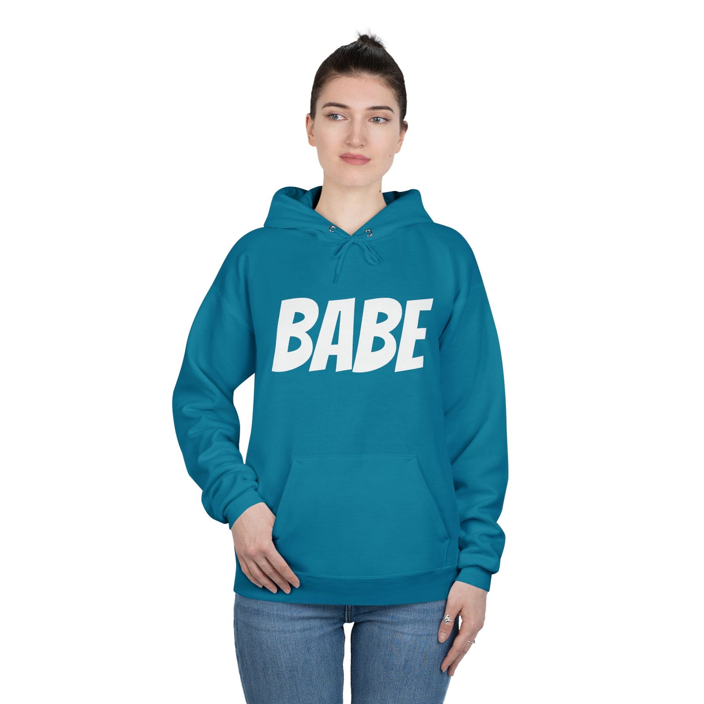 Damen Hoodie mit "BABE" Text Print