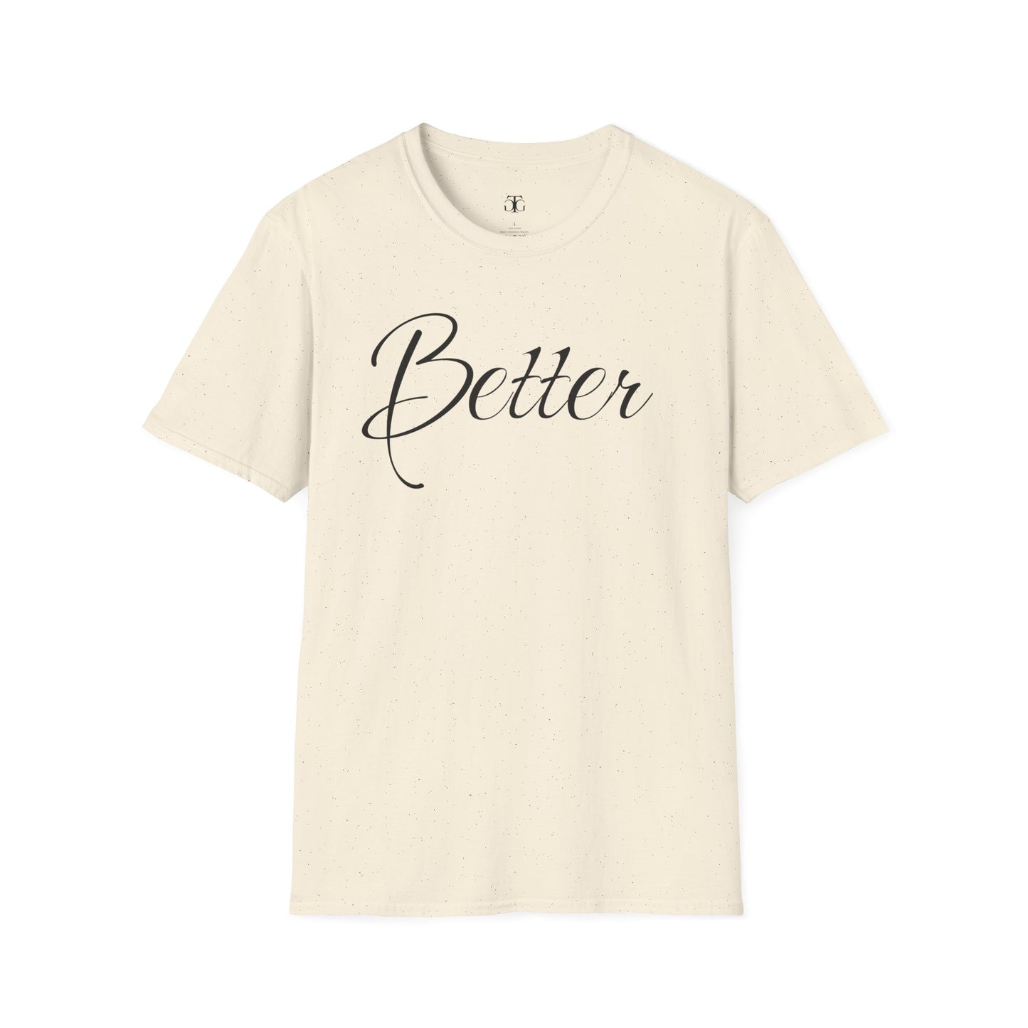 Farbenfrohes Valentinstag-T-Shirt für Paare mit großem Text „BETTER“