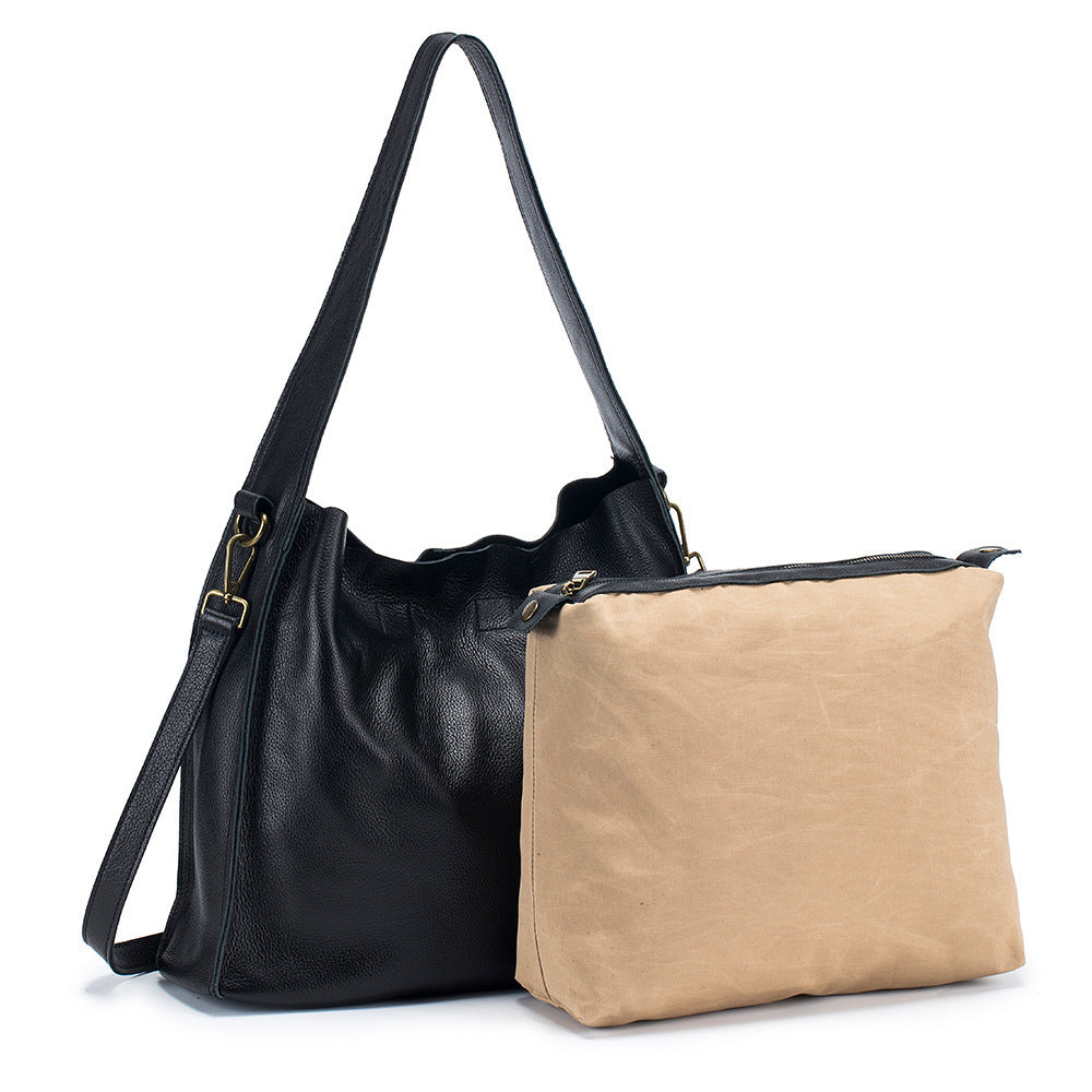 NGTG PARIS Iconic Genuine Leather Large Capacity Tote Bag