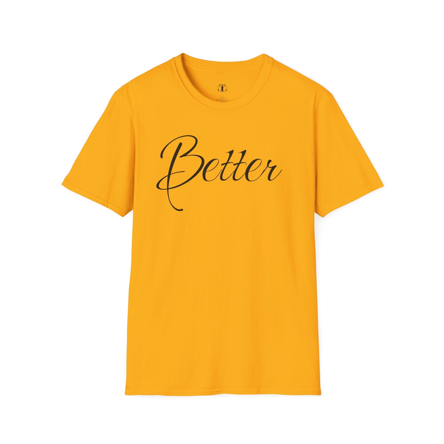 Farbenfrohes Valentinstag-T-Shirt für Paare mit großem Text „BETTER“