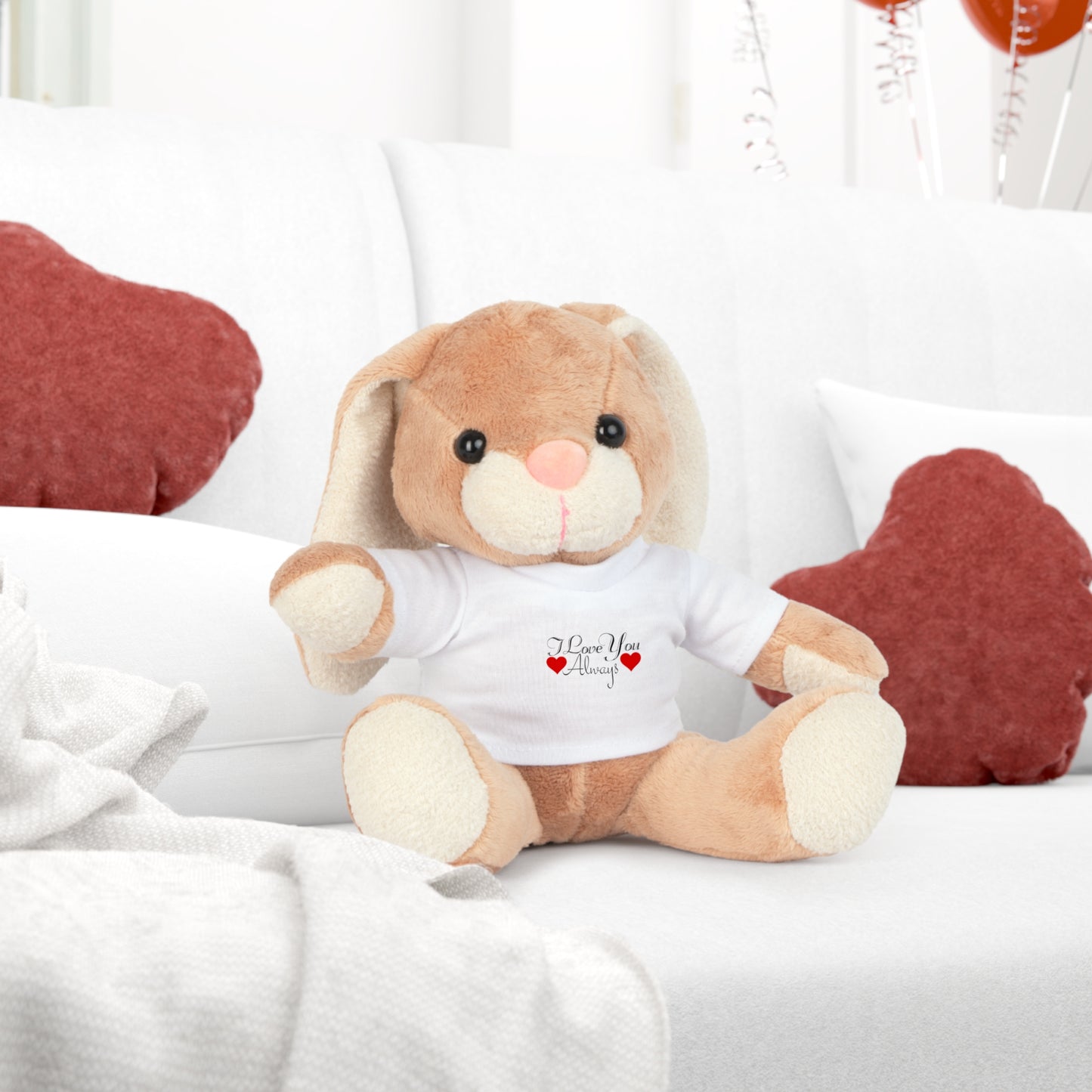 Plüschtier mit „I Love You Always“-T-Shirt zum Valentinstag