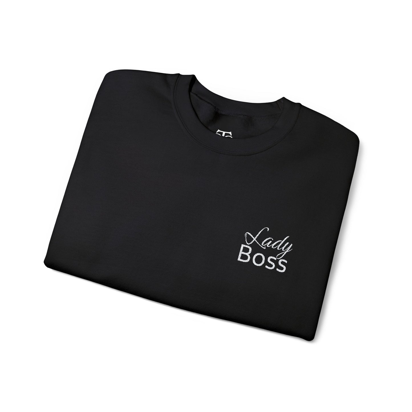 Besticktes „Lady Boss“-Sweatshirt (weißer Text)