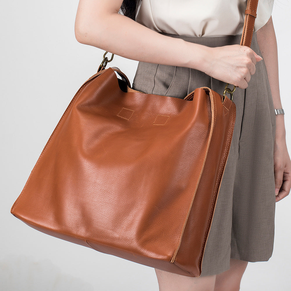 NGTG PARIS Iconic Genuine Leather Large Capacity Tote Bag