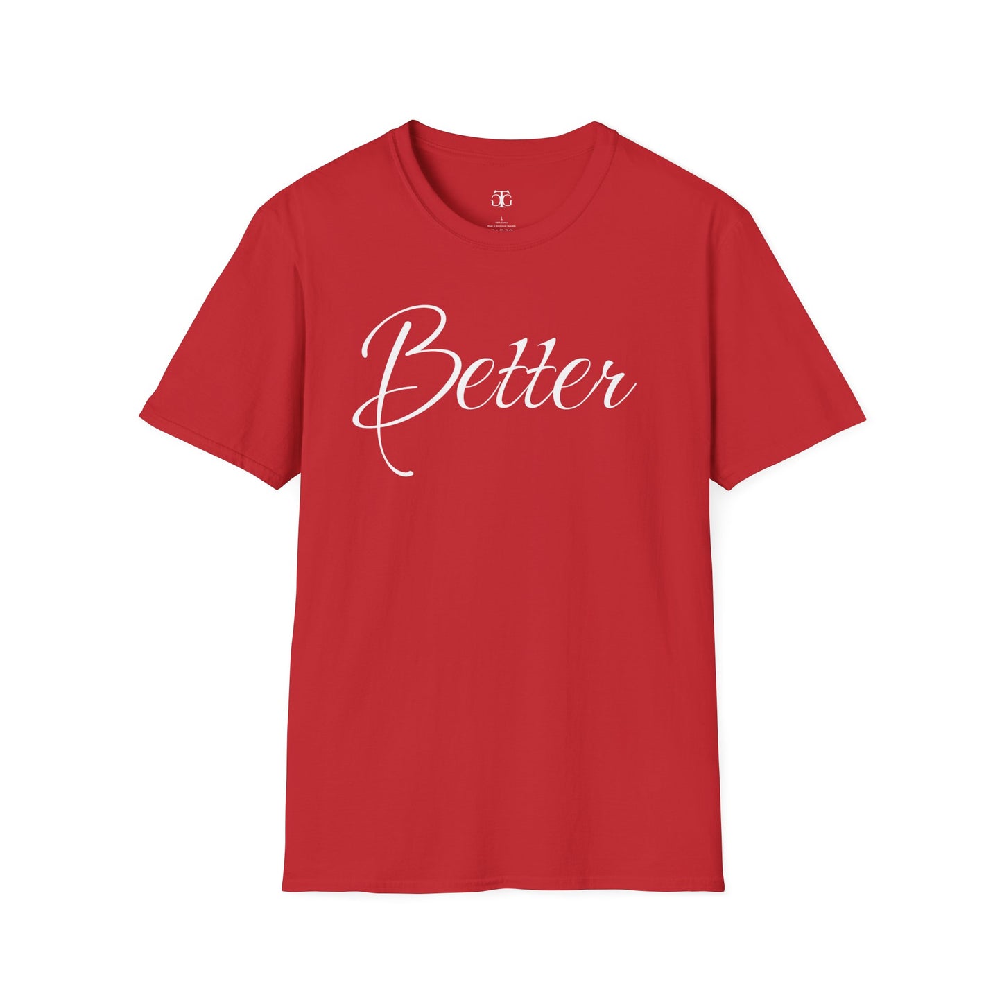 Farbenfrohes Valentinstag-T-Shirt für Paare mit großem Text „BETTER“