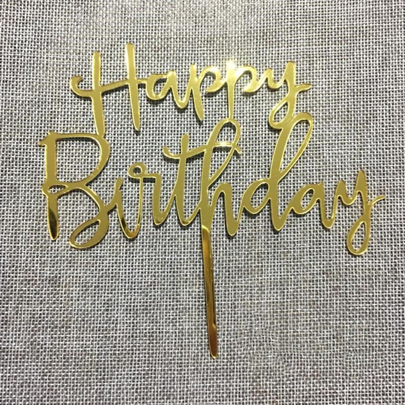 NGTG happy Birthday Rose Gold cake topper (10 pieces)