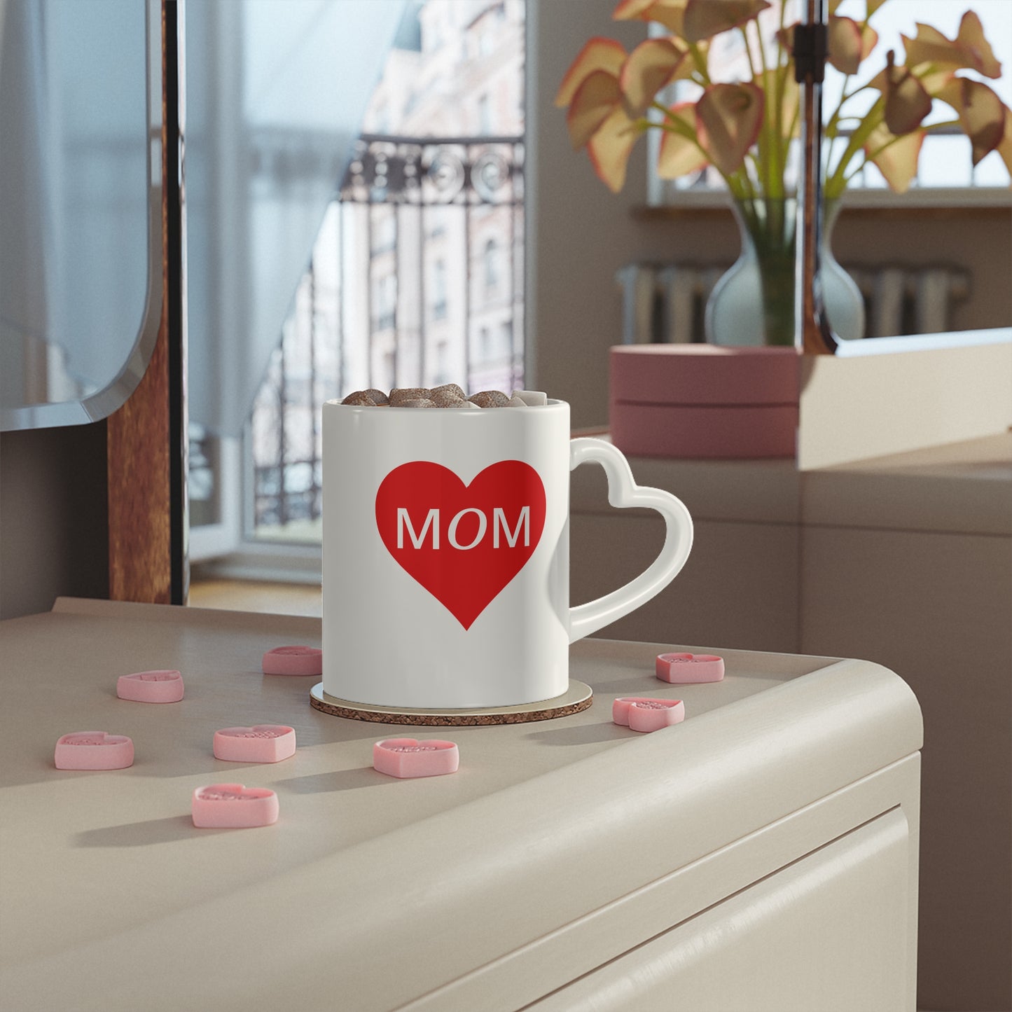 I Love My Mom Mug, Heart-Shaped Mother's Day Mug, Extra Special Mug for Mom