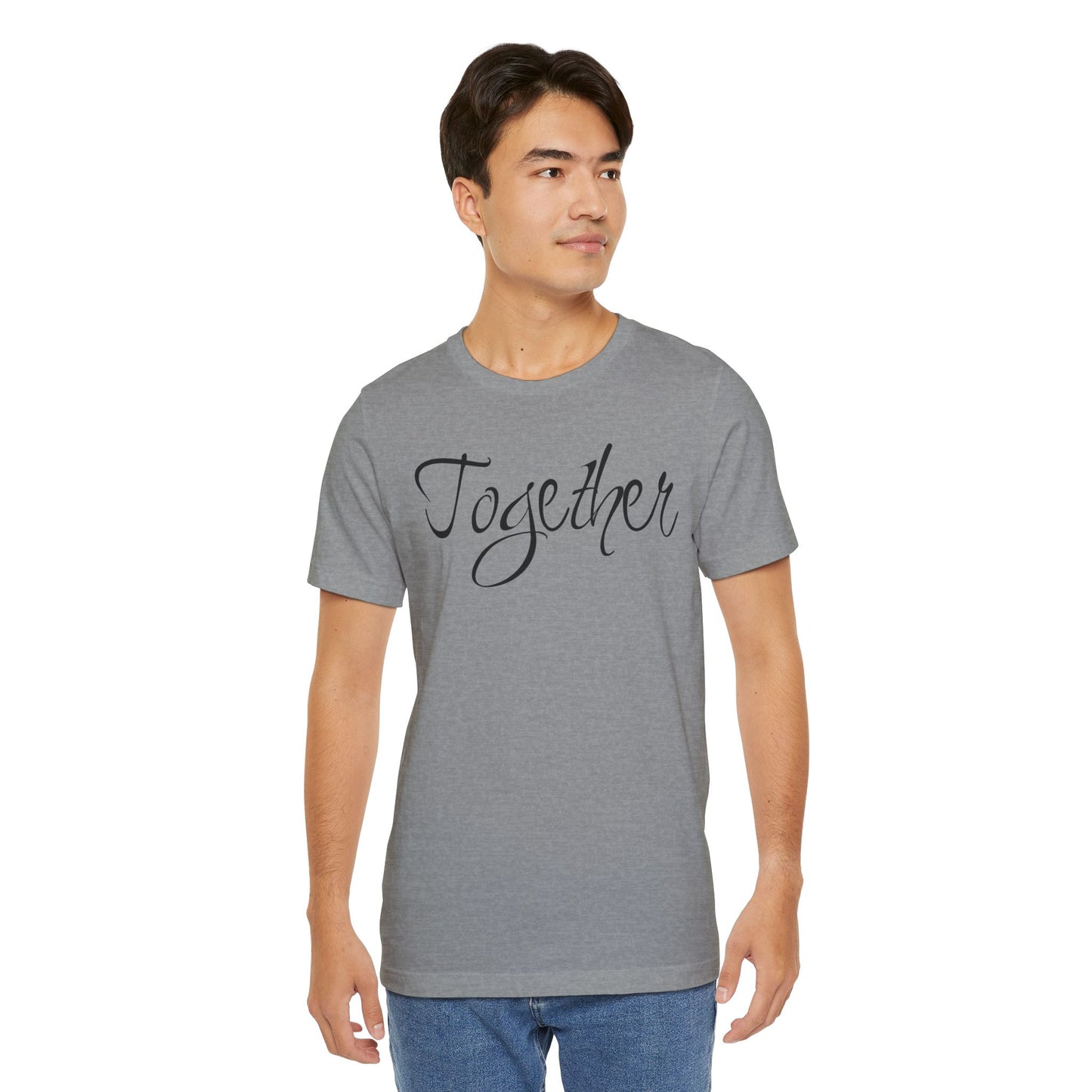 Einfaches Valentinstag-T-Shirt für Paare mit einem GROSSEN Text „TOGETHER“