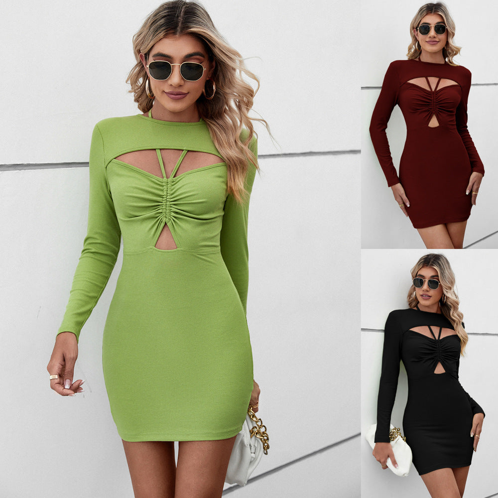 NGTG Celebrity Sexy Casual Halter Pencil Body Forming Dress