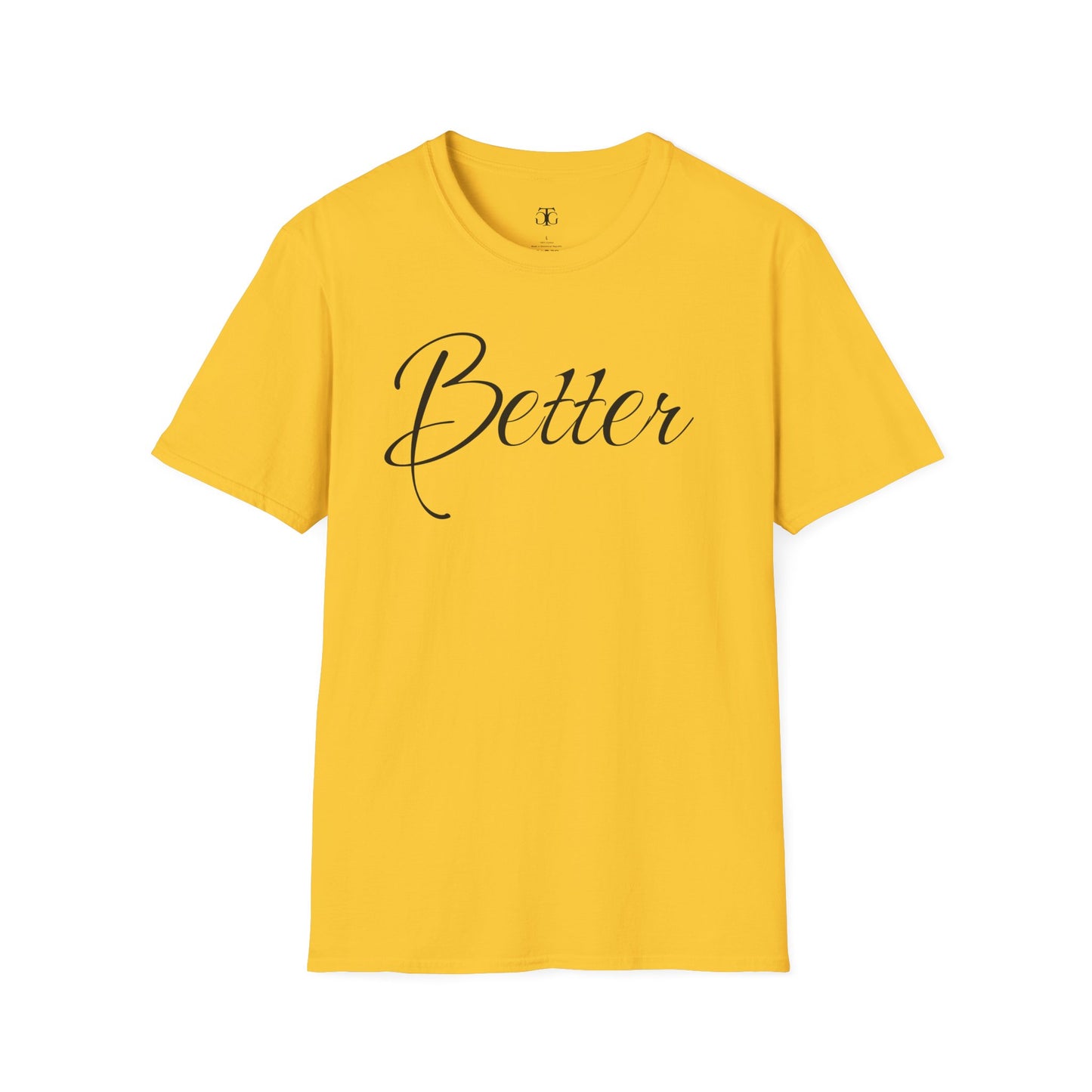 Farbenfrohes Valentinstag-T-Shirt für Paare mit großem Text „BETTER“