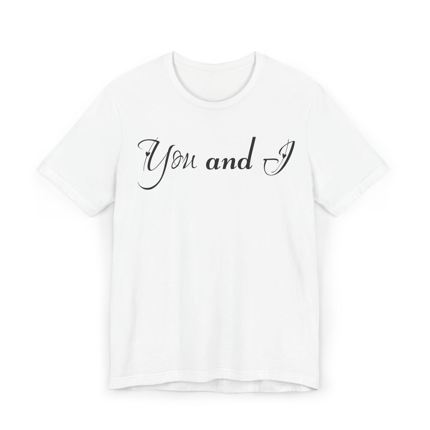 Einfaches Valentinstag-T-Shirt für Paare mit einem GROSSEN Text „DU UND ICH“