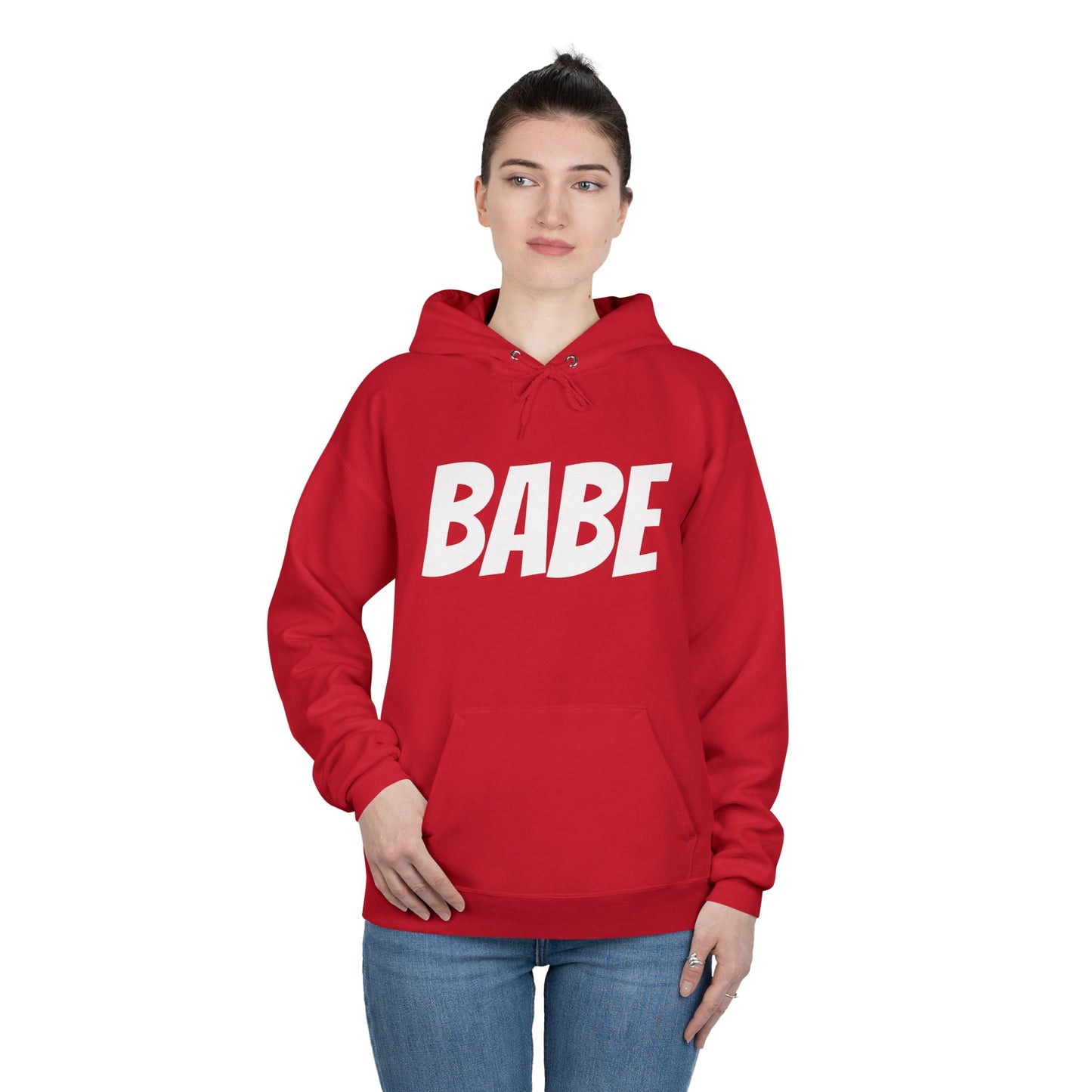 Damen Hoodie mit "BABE" Text Print