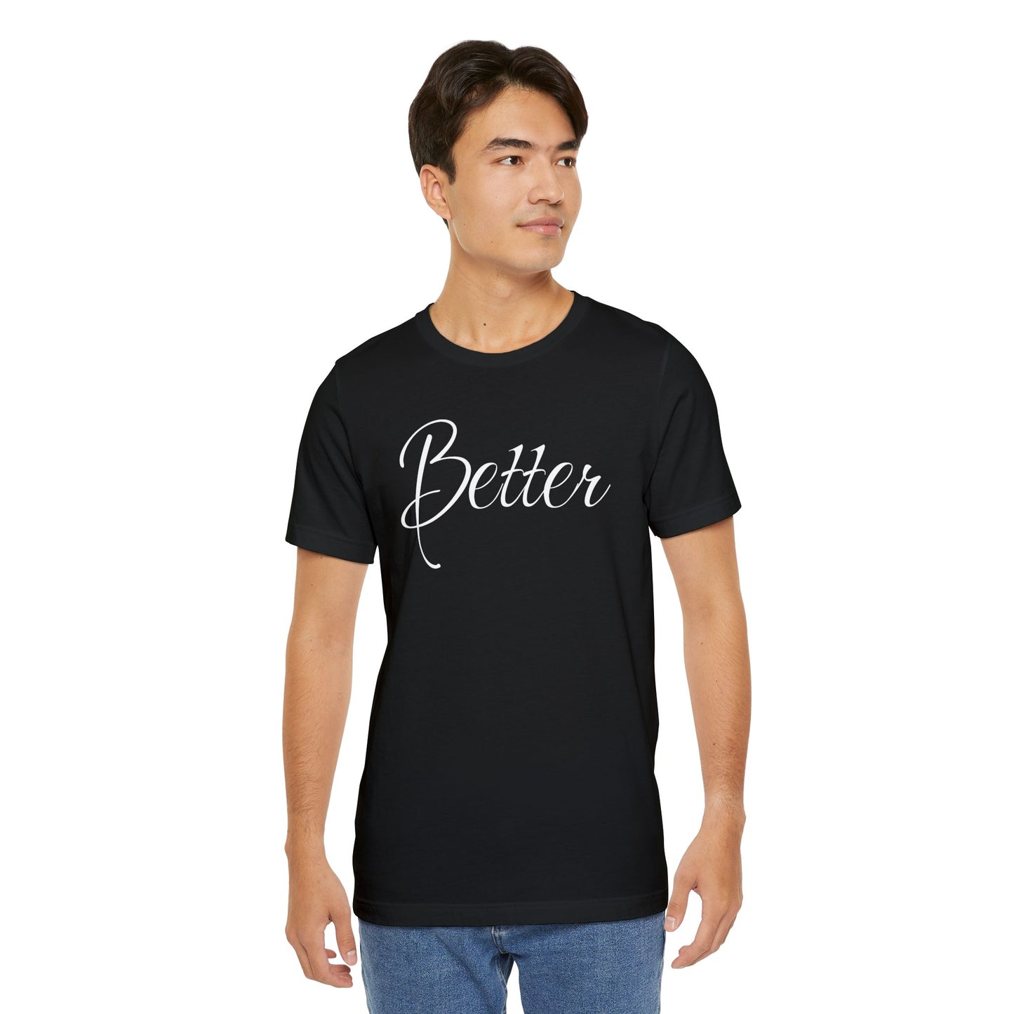 Basic-T-Shirt für Paare zum Valentinstag mit großem Text „BETTER“