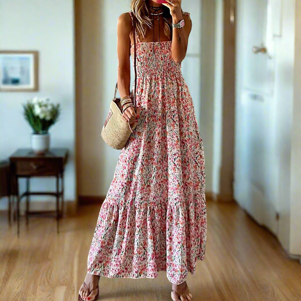 NGTG Ultimate Pink Floral Spring and Summer Maxi Dress