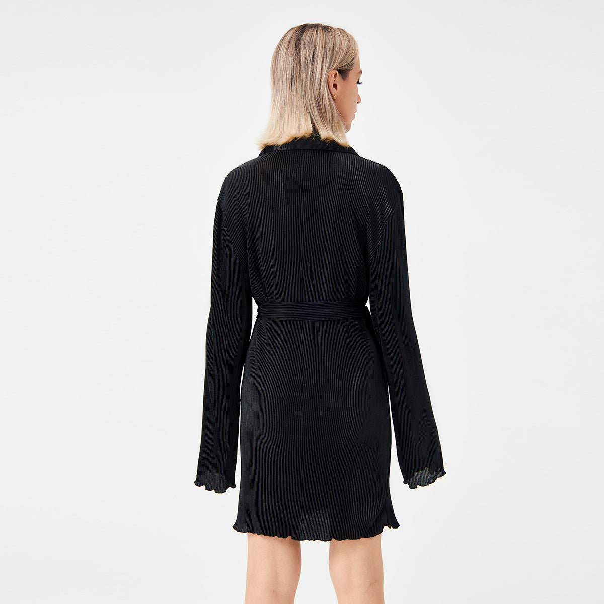 NGTG Casual Collared Long Sleeve Summer Dress