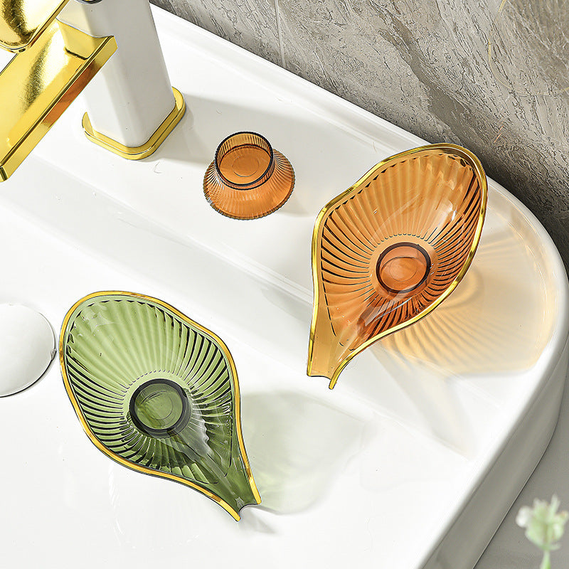 NGTG LUXX Leaf-Shaped Easy-to-Clean Bath Soap Dish