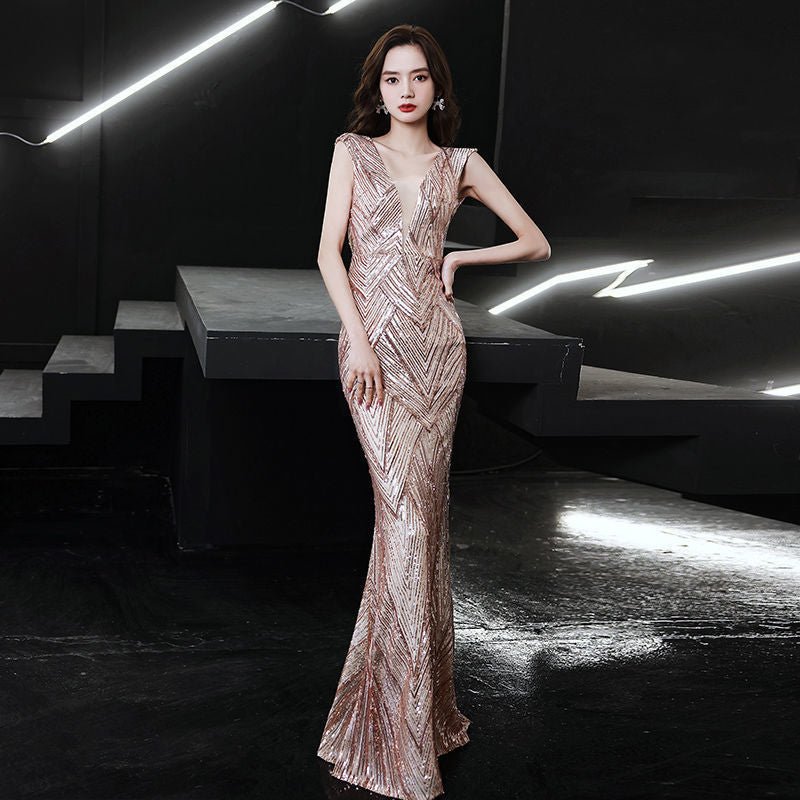 NGTG Women's Elegant Sexy Back Celebrity Evening Dress