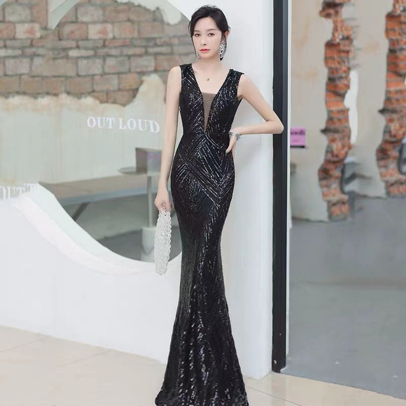 NGTG Women's Elegant Sexy Back Celebrity Evening Dress