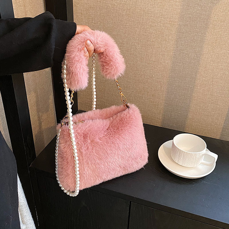 NGTG MINI Cute and Fluffy Pearl Handbag