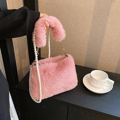 NGTG MINI Cute and Fluffy Pearl Handbag